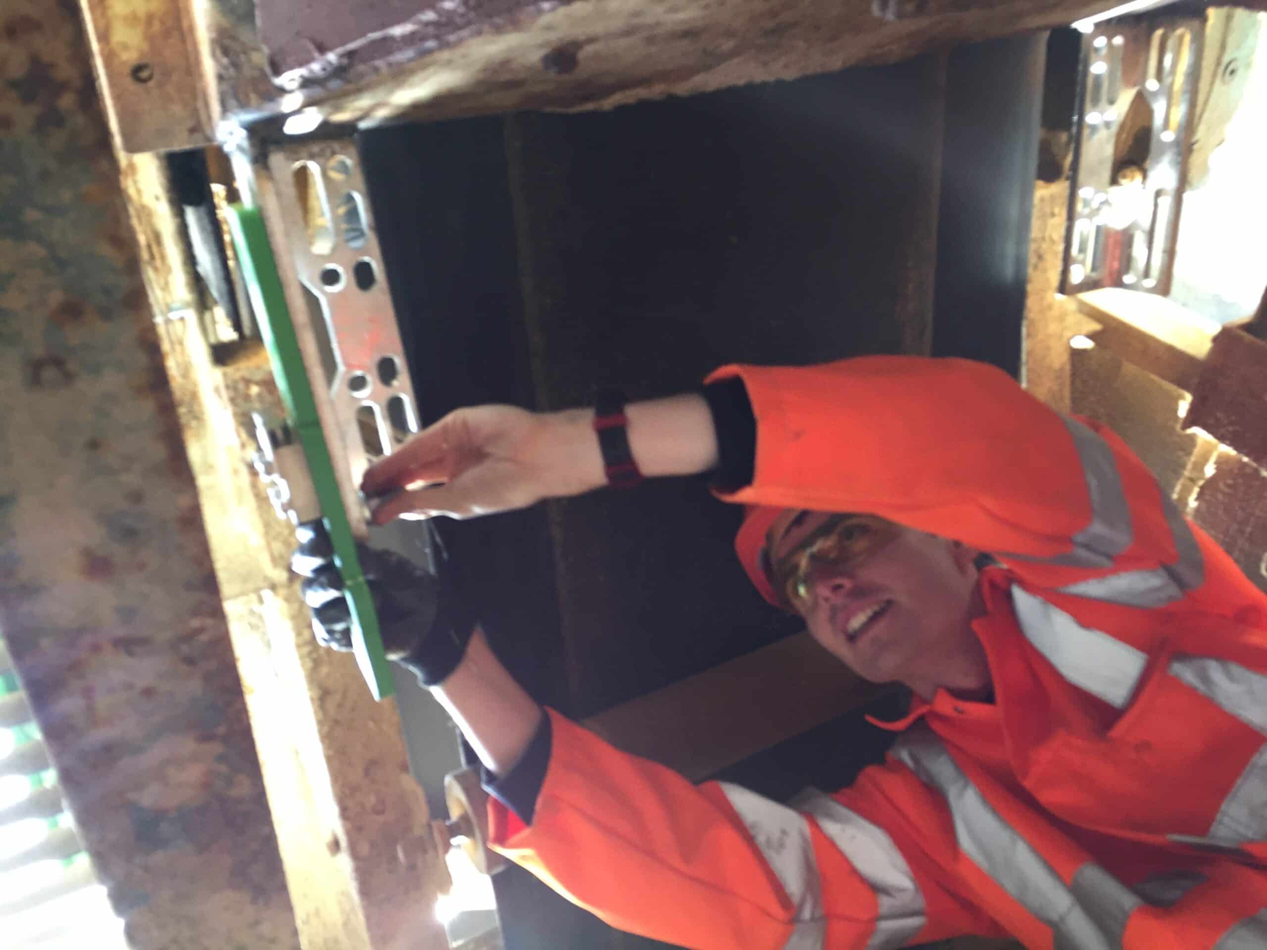 Tom on site in the early days, installing a STARCLEAN® Belt Cleaner